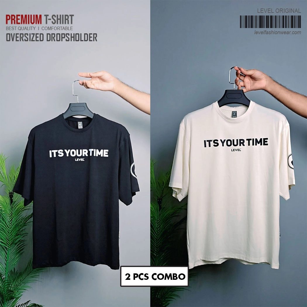 Drop shoulder Combo Black+Off White