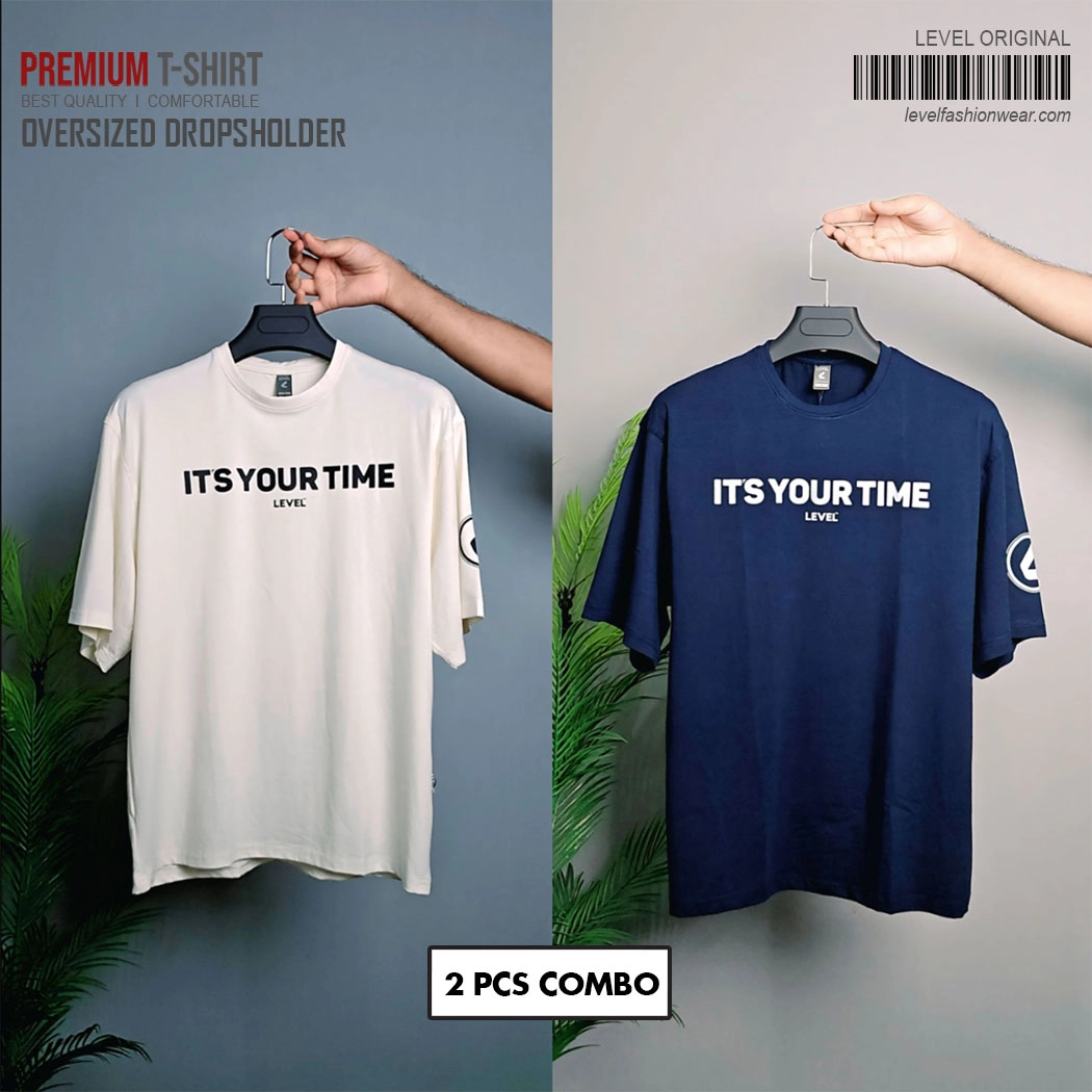 Drop shoulder Combo Navy+Off White